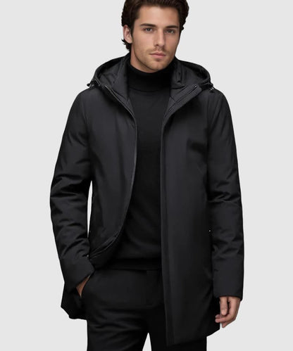 Heren Parka Longline Warm en Waterdicht met Meerdere Zakken