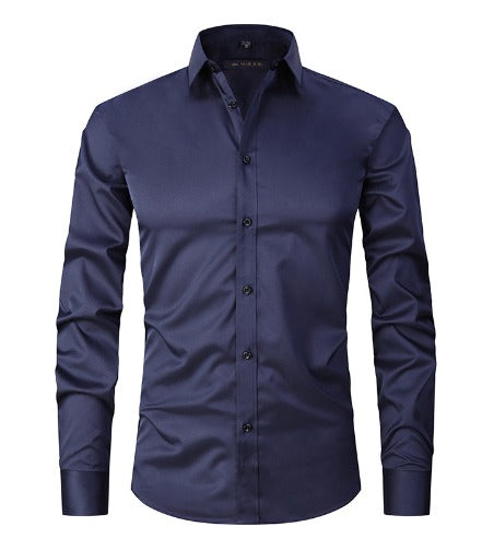 Heren Overhemd Strijkvrij Comfortabel Stretch