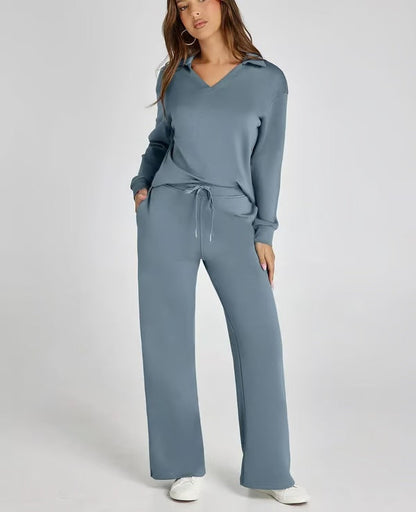 Dames Sweater Set met Wijde Broek - Zacht en Warm voor Herfst en Winter - StudioMarella
