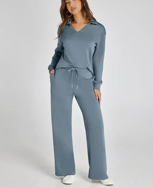 Dames Sweater Set met Wijde Broek - Zacht en Warm voor Herfst en Winter - StudioMarella