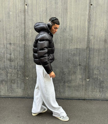 Heren Winterjas Gevoerd Warm Gewatteerd Sherpa Stijl