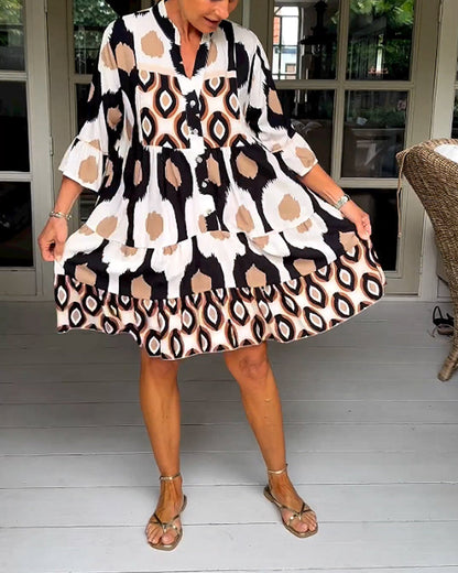 Vrouwelijke Jurk met Moderne Print