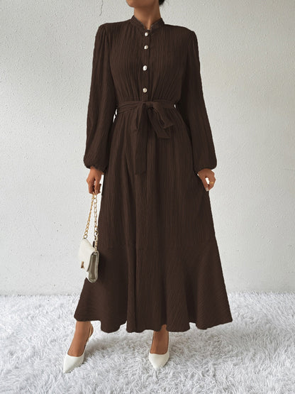 Vrouwenjurk Lange Mouwen met Taille Accent
