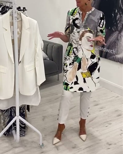 Vrouwen Top Lango Met Print