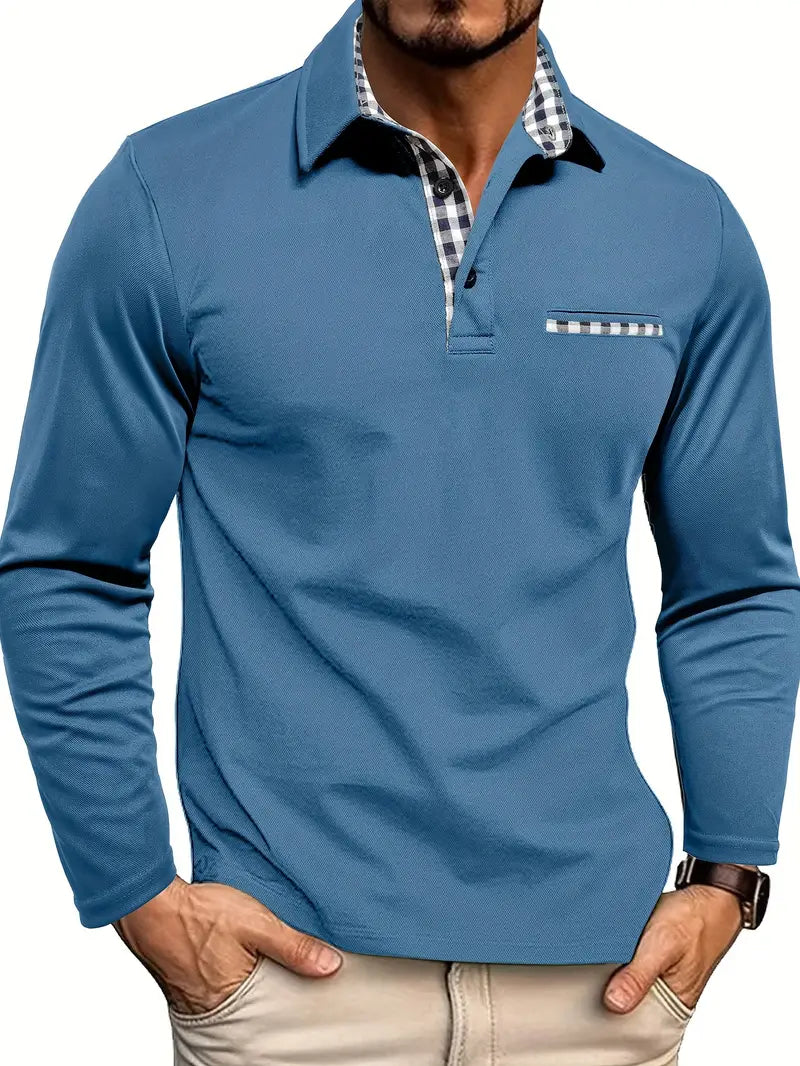 Heren Polo Shirt met Lange Mouwen Elegante Stijl