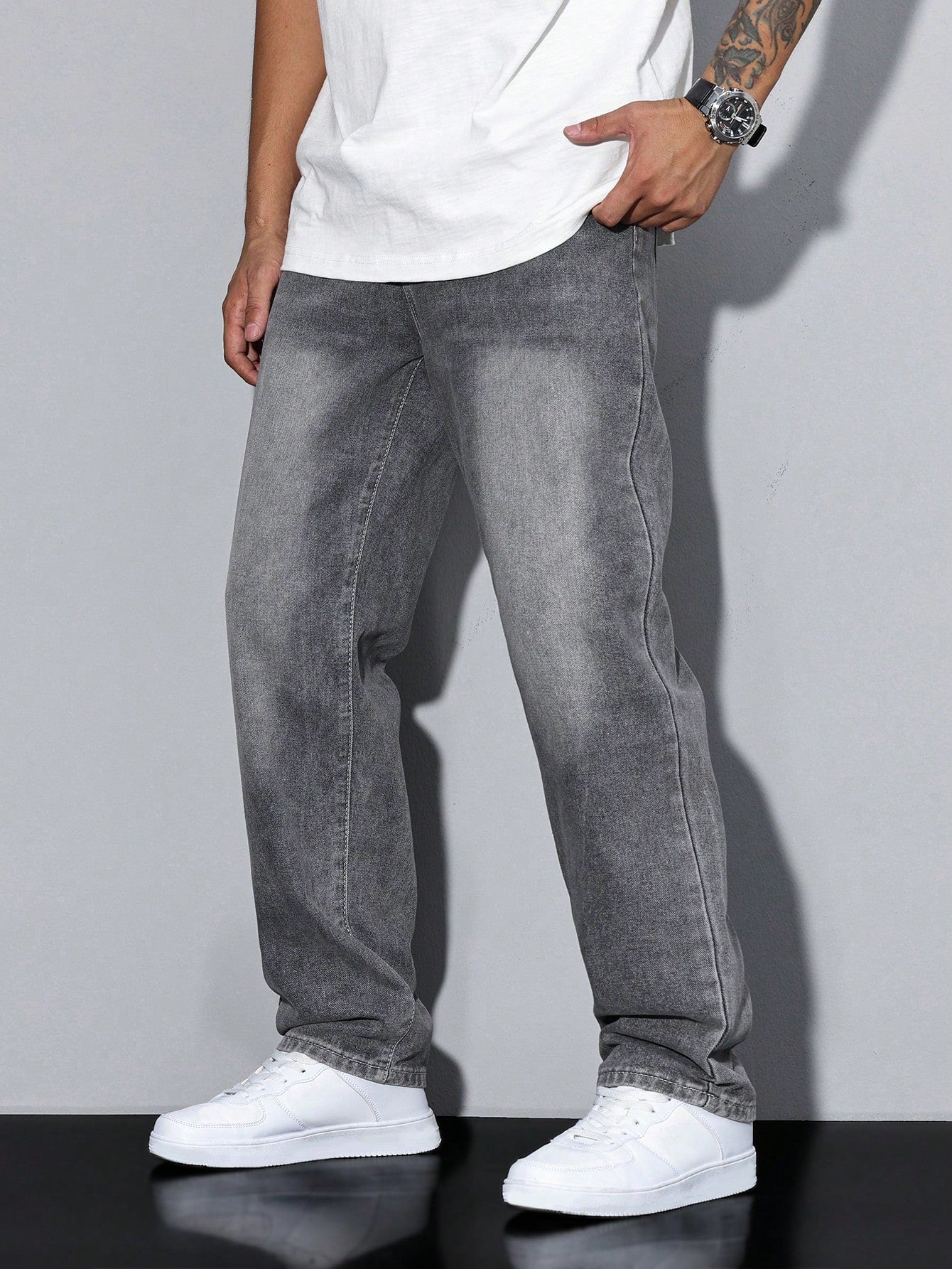 Heren Spijkerbroek Regular Fit Rechte Pasvorm Jeans
