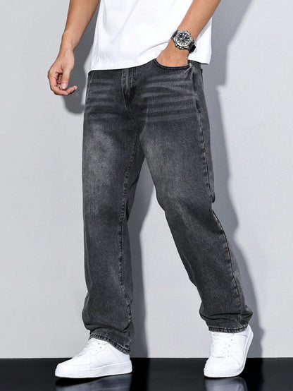Heren Spijkerbroek Regular Fit Rechte Pasvorm Jeans