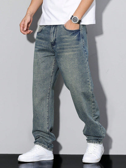 Heren Spijkerbroek Regular Fit Rechte Pasvorm Jeans