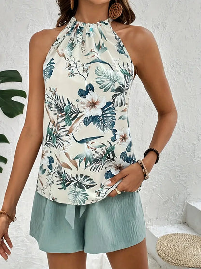 Tweedelig Bloemenprint Jurk Set Zomerse Stijl