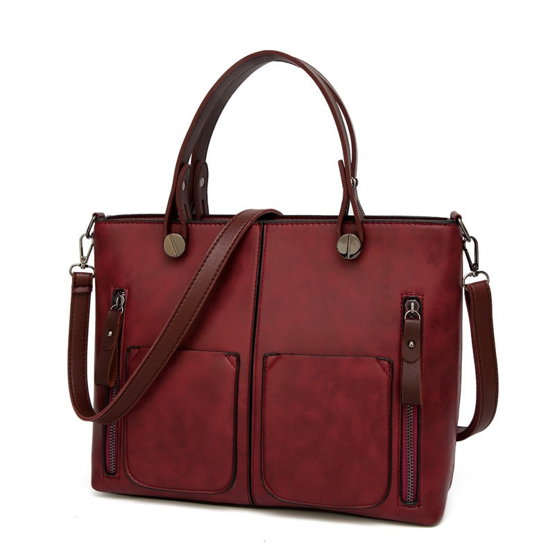 Dames Leren Schoudertas Vintage Look Chique