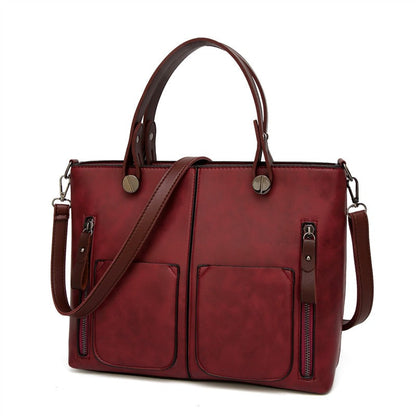 Dames Leren Schoudertas Vintage Look Chique