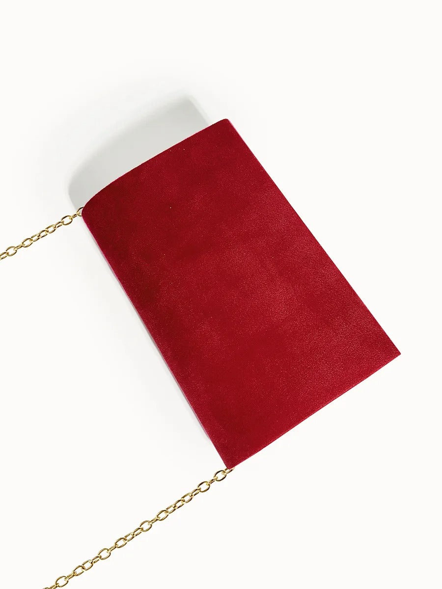 Fluwelen Avondclutch Suède Look Elegant