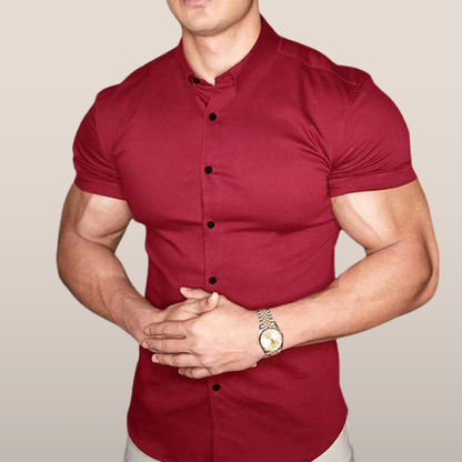 Herenoverhemd Getailleerd Stretch Knoopsluiting - StudioMarella