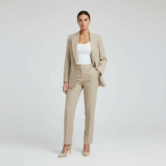 Dames Blazer Pak Effen Stijl Met Broek - StudioMarella