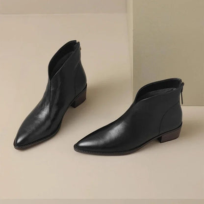 Dames Enkelboots met Hak Retro Stijl Herfst Collectie