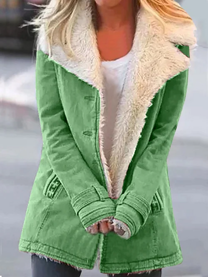 Dames Fleece Jas Warm met Sherpa Lining