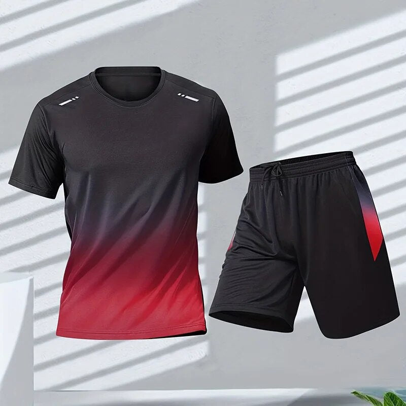 Sportset Heren 2-Delig Trainingspak Kleurverloop Joggingpak - StudioMarella
