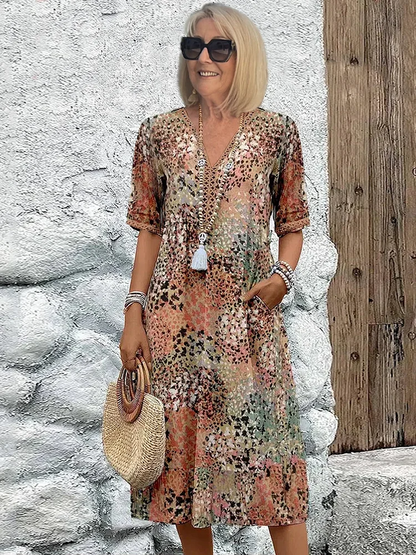 Zomerjurk Kort V-hals Comfortabele Zomerdress