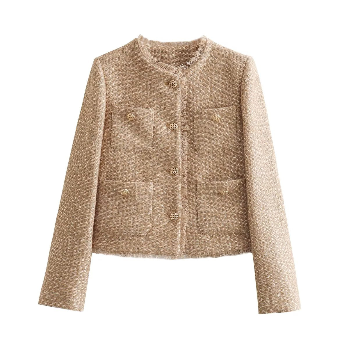 Dames Tweed Jasje Klassiek Warm Elegant Slim Fit - StudioMarella