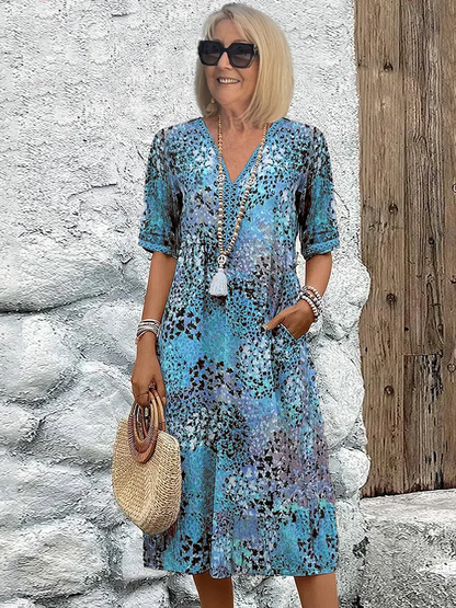 Zomerjurk Kort V-hals Comfortabele Zomerdress