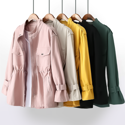 Dames Trenchcoat van Luxe Stof Stijlvol en Elegante Look