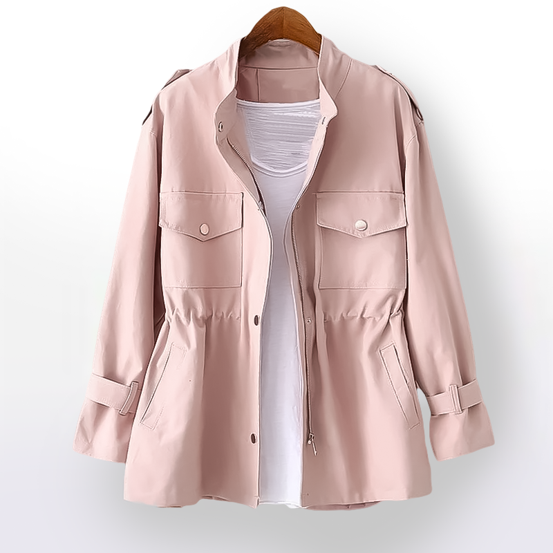 Dames Trenchcoat van Luxe Stof Stijlvol en Elegante Look