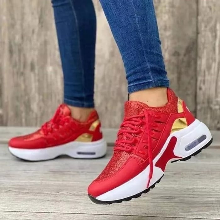 Dames Sneakers Sportief Dempende Zool Vetersluiting