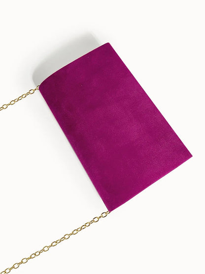 Fluwelen Avondclutch Suède Look Elegant