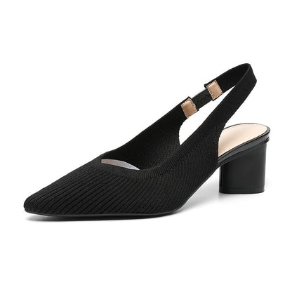 Slingback Hakken Puntneus Blokhak Damesschoenen