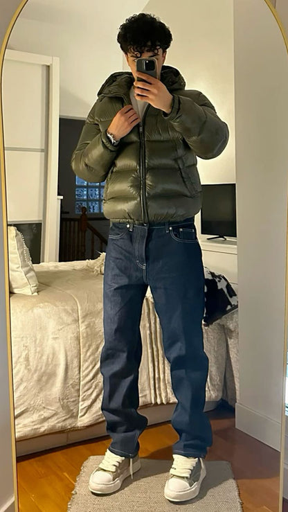 Heren Winterjas Gevoerd Warm Gewatteerd Sherpa Stijl