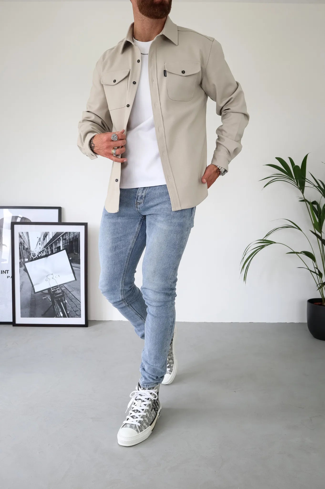 Herenshirt Klassiek Comfortabel met Knoopsluiting