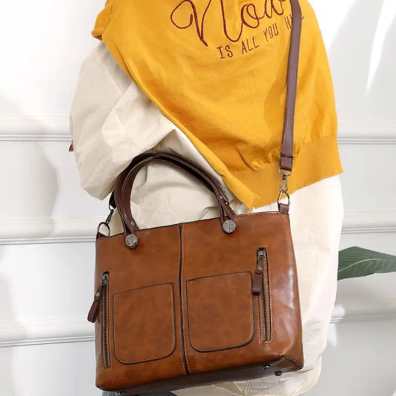 Vintage Schouder tas Mariana Leer