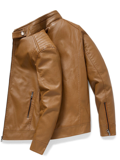 Leren Jas met Ritszakken Elegante Design