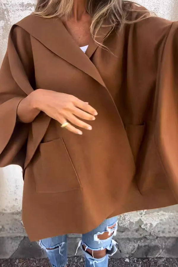Dames Cape Jas Losvallend Oversized Warm