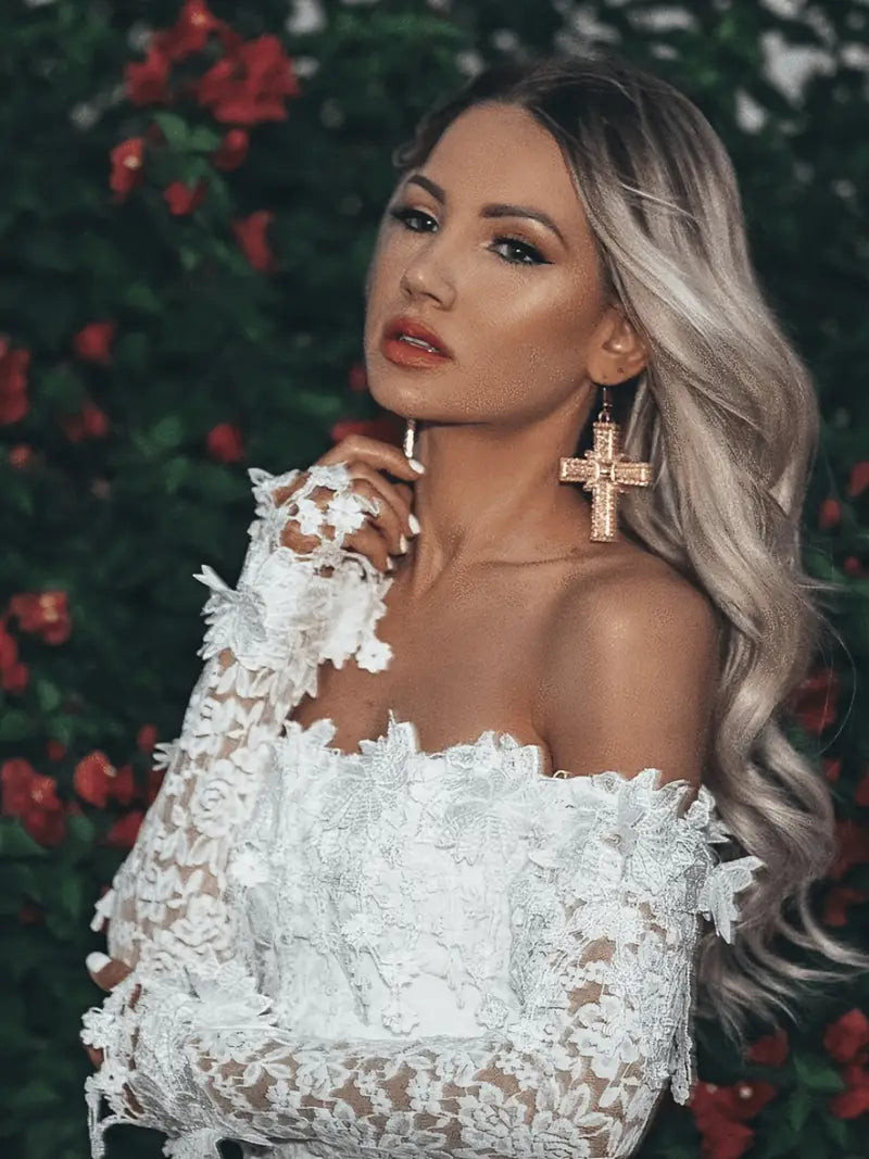 Kant Cocktailjurk Off-Shoulder Elegante Vrouwelijke Avondjurk