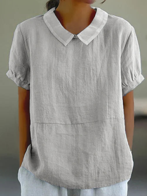 Vrouwelijke Elegante Katoenen Blouse