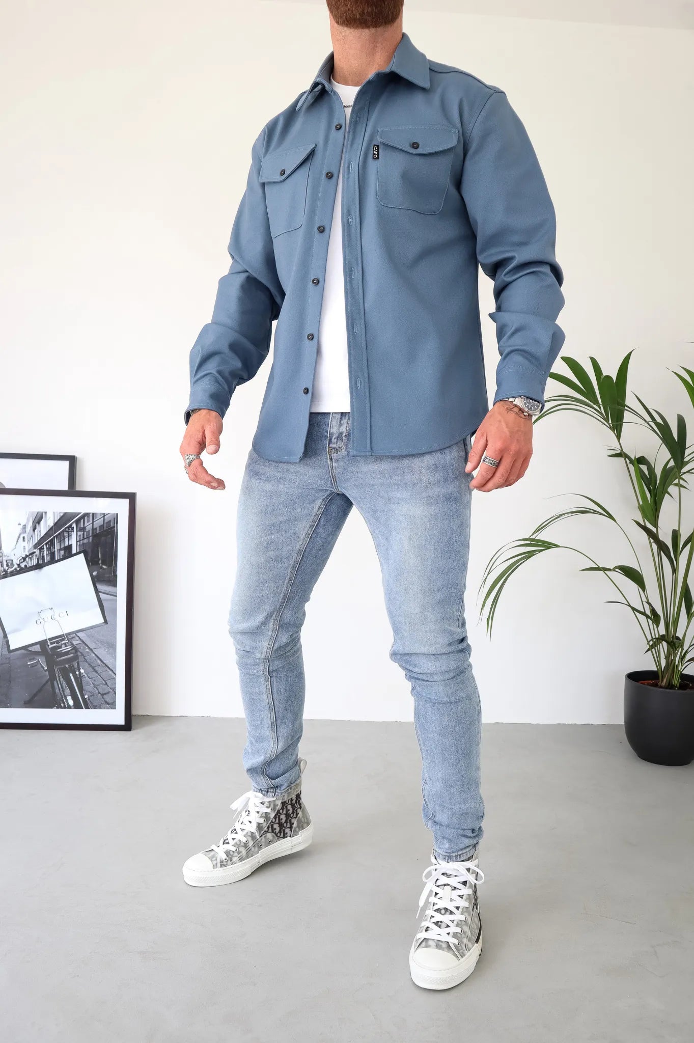 Heren Overshirt Casual Shirtjas met Knoopsluiting Modern Design
