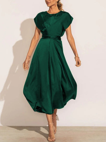 Midi Avondjurk Zwart Elegante Mouwen Formele Jurk