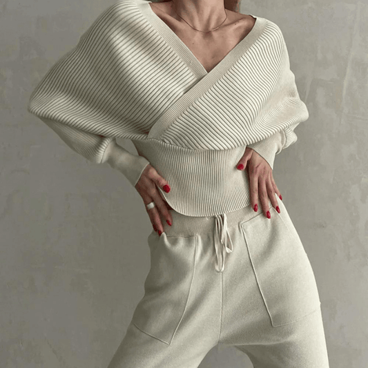 Dames Set Gebreide Trui en Broek Warme Wintercollectie - StudioMarella