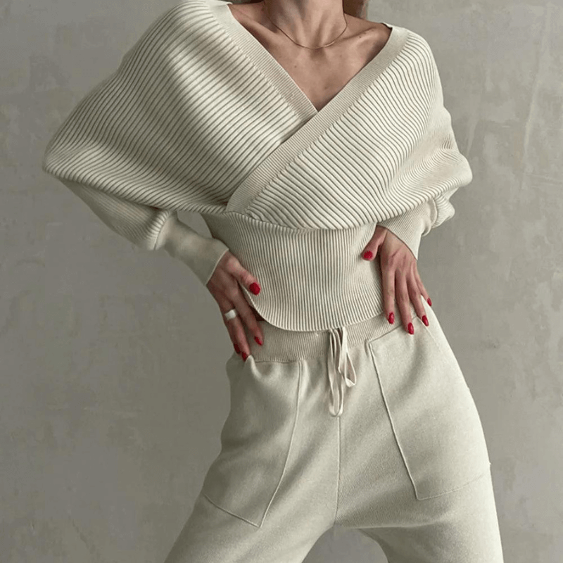 Dames Gebreide Set Trui en Broek Tweedelig Winter - StudioMarella