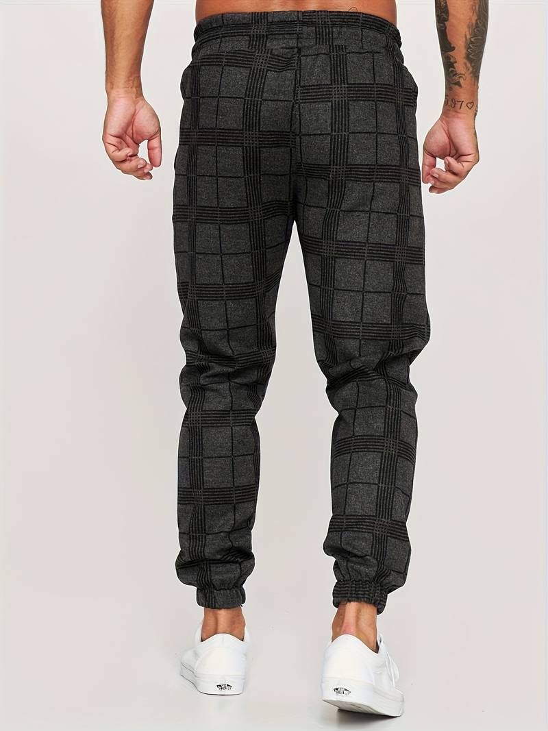 Heren Joggingbroek Ruitpatroon Comfortabel Casual
