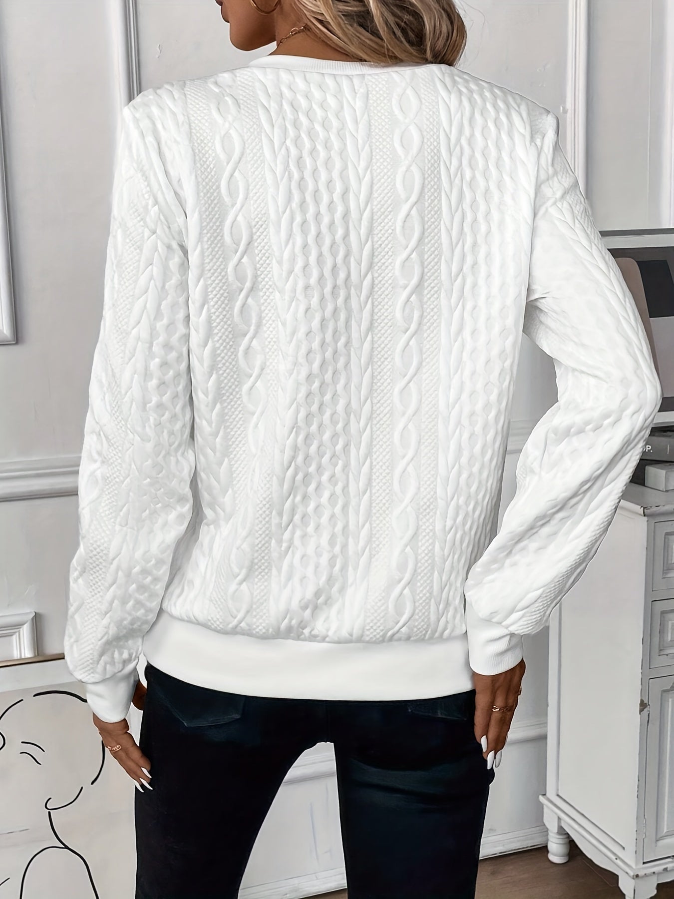 Dames Pullover Gebreid Met Strikdetail Elegant