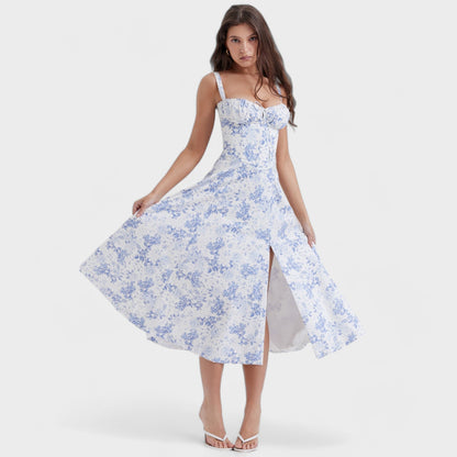 Bloemenjurk Abito van Eberta in Witte Kleur