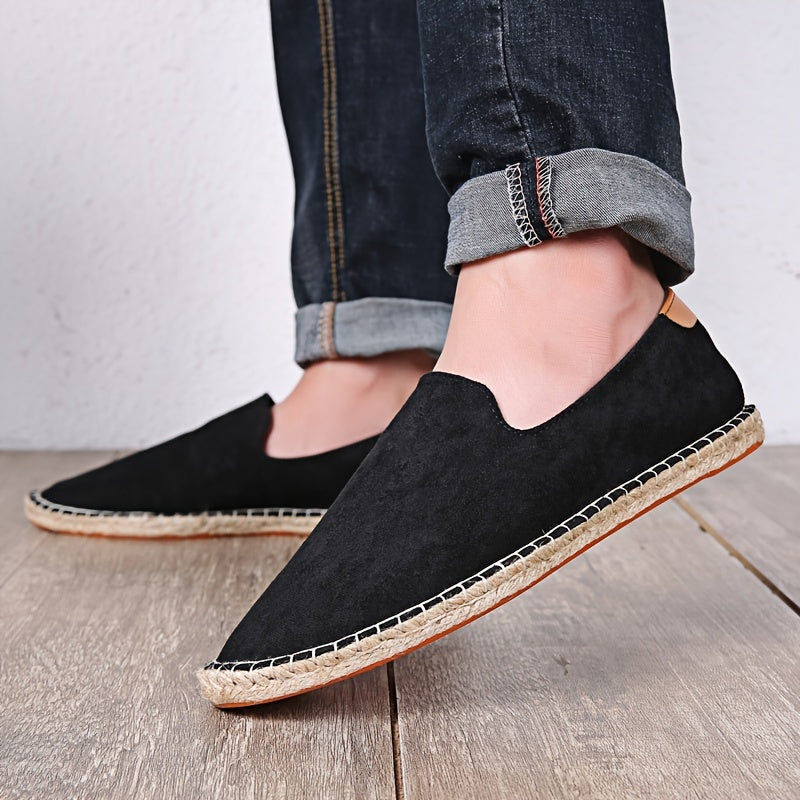 Heren Espadrilles – Lichtgewicht Zomerschoenen met Gevlochten Zool