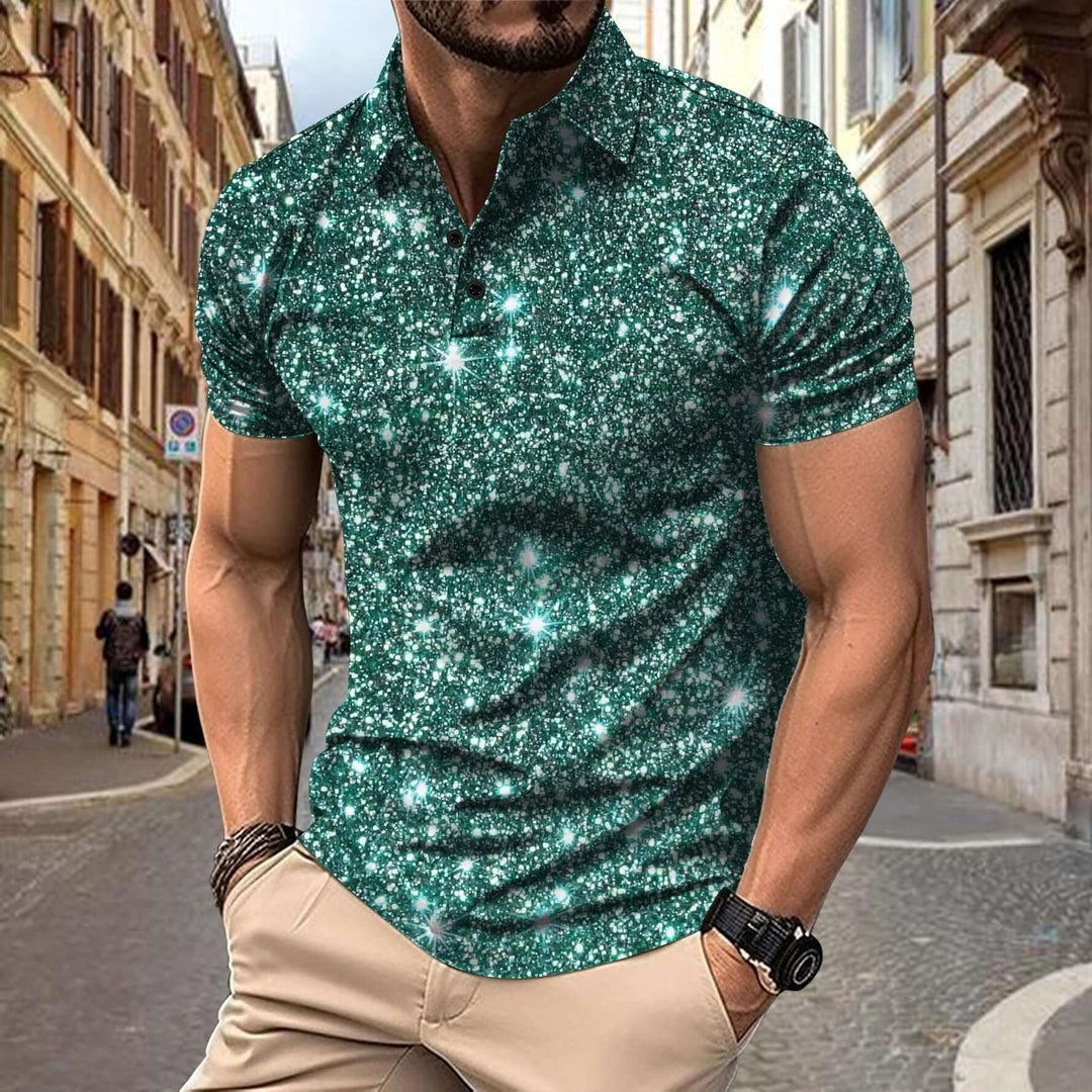 Heren Polo Shirt Zomerse Sterrenprint Streetstyle Polyester - StudioMarella