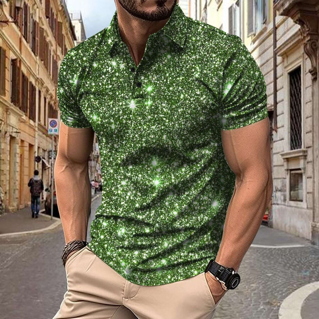 Heren Polo Shirt Zomerse Sterrenprint Streetstyle Polyester