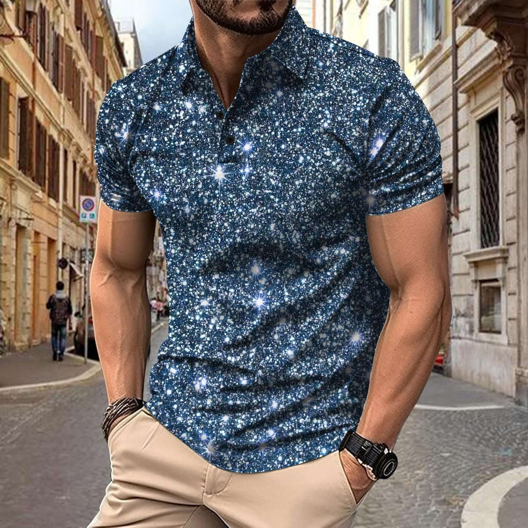 Heren Polo Shirt Zomerse Sterrenprint Streetstyle Polyester