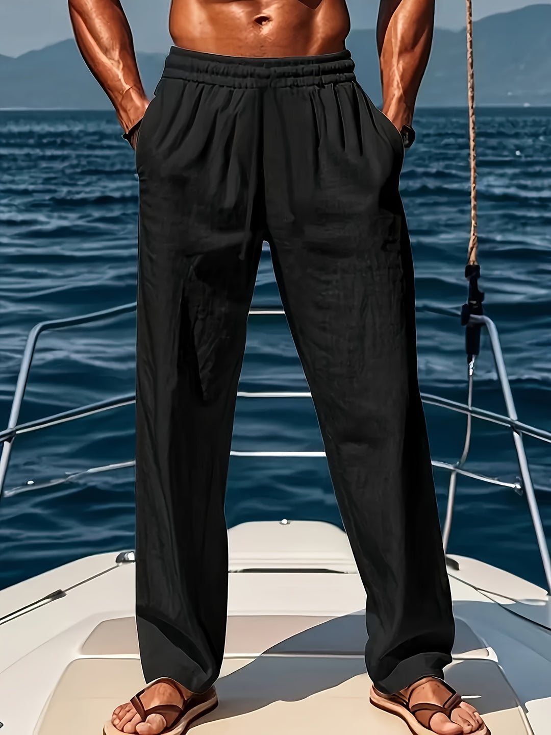 Heren Linnen Broek Zomerkleding Relaxfit Ademend