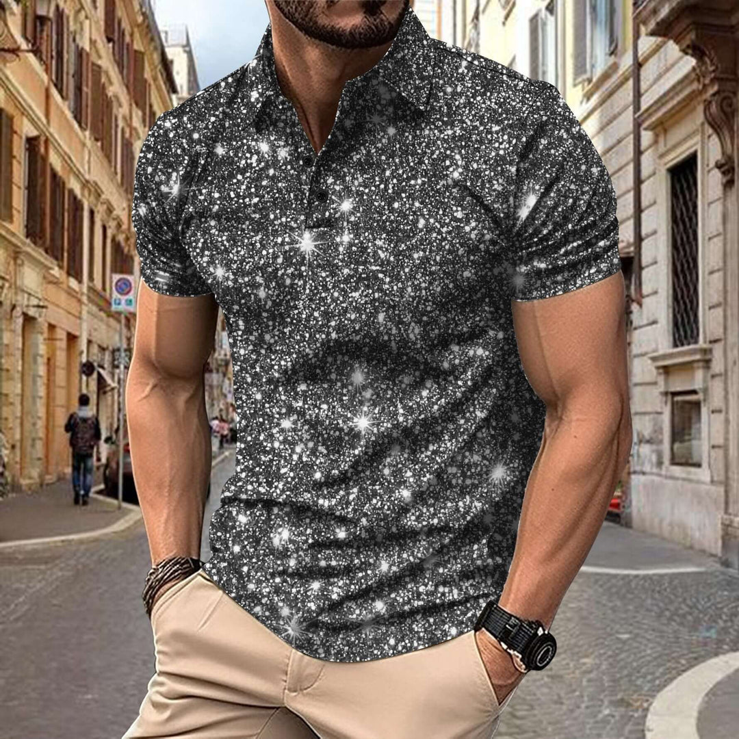 Heren Polo Shirt Zomerse Sterrenprint Streetstyle Polyester