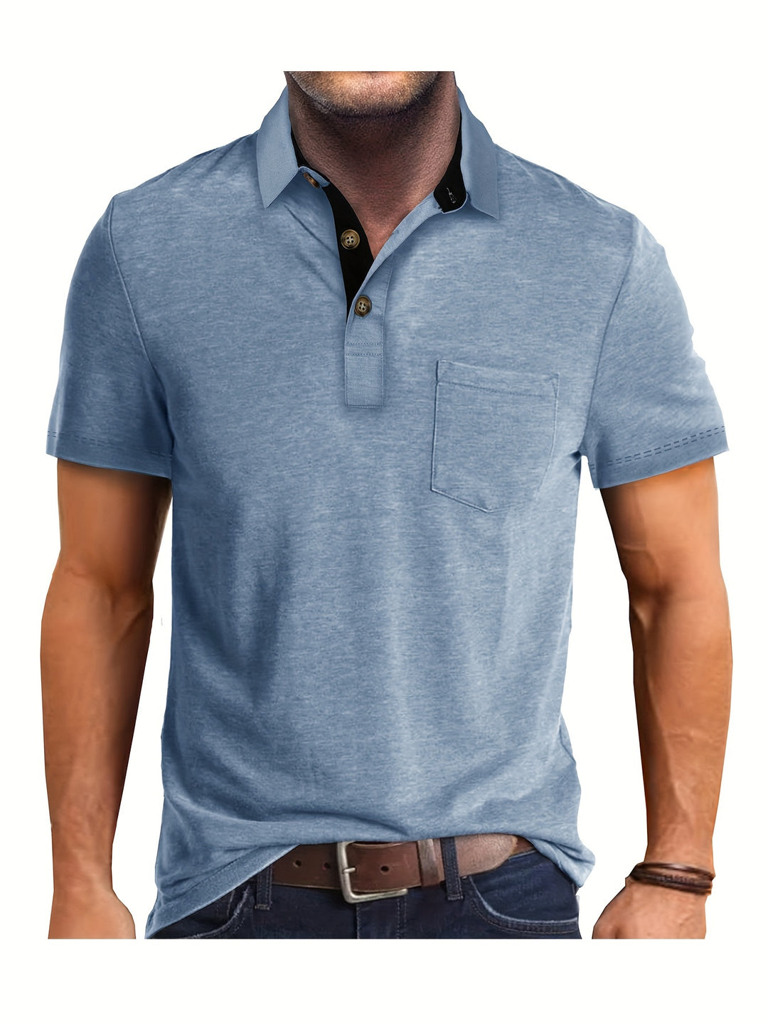Heren Polo Shirt – Comfortabele Stretch Polo met Borstzak Ademend - StudioMarella